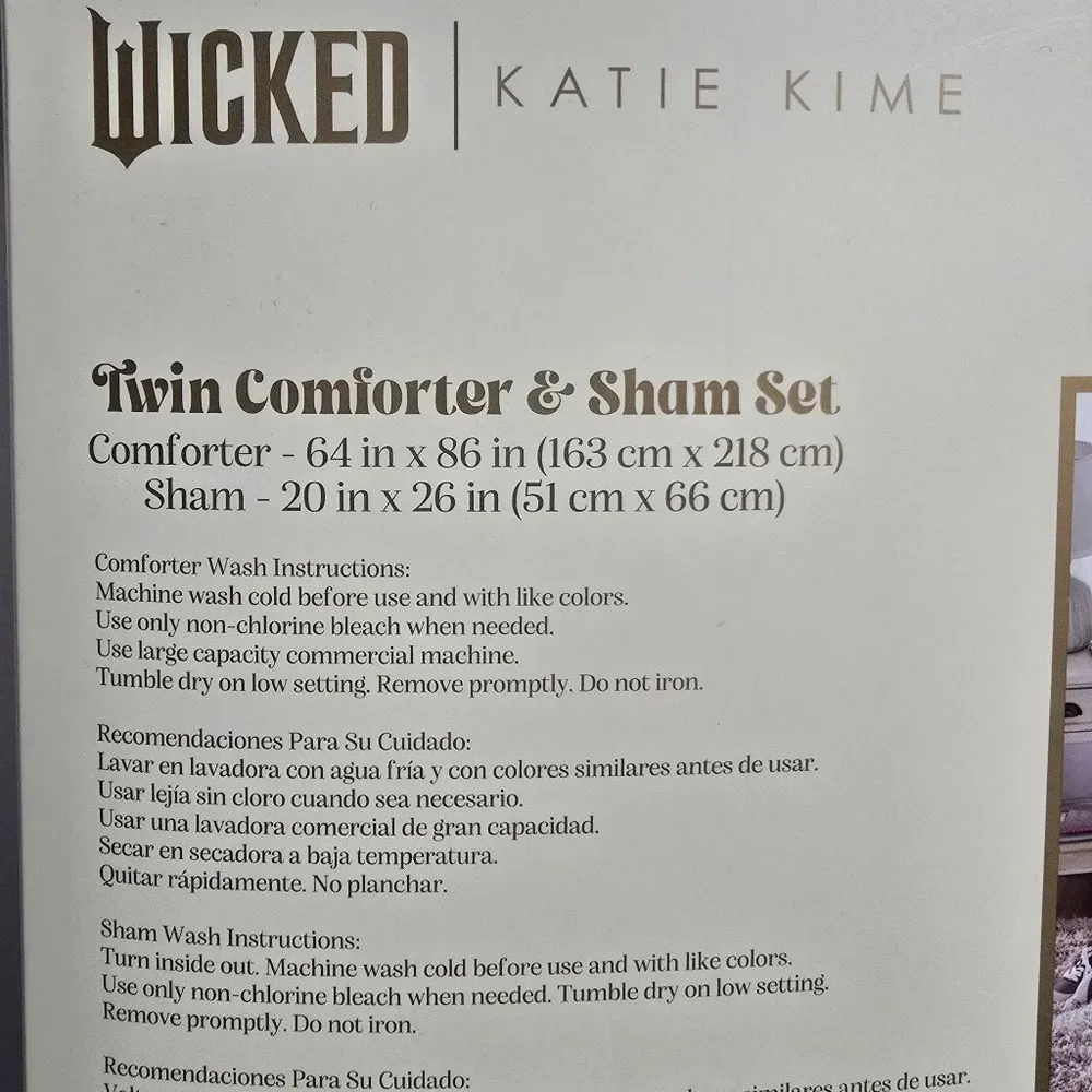 New Universal Wicked: For Good & Katie Kime Twin Comforter bedding set